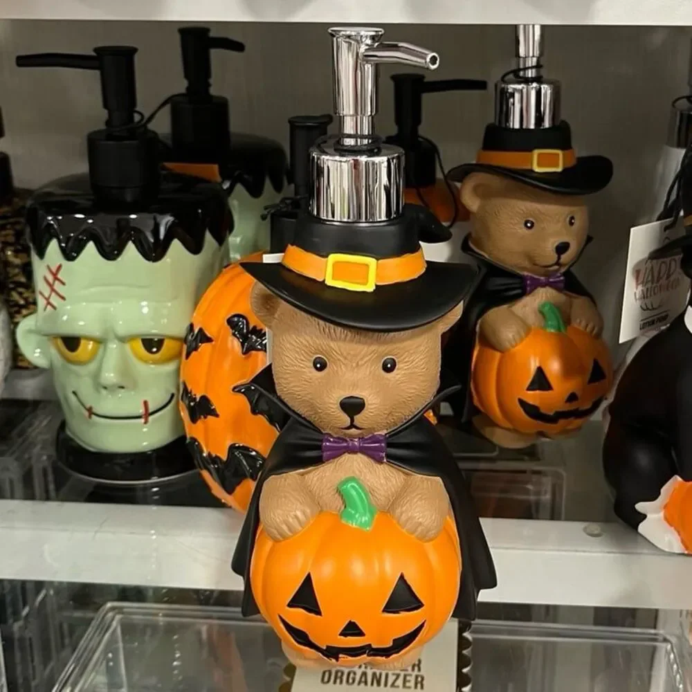 Halloween Bear Soap Dispenser with Pumpkin